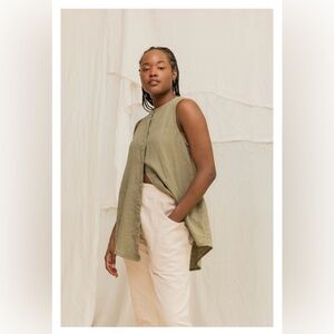 Elizabeth Suzann natural Clyde Work Pant in Organic Cotton Canvas 6 hand sewn